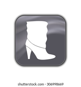 woman's boots icon - vector button