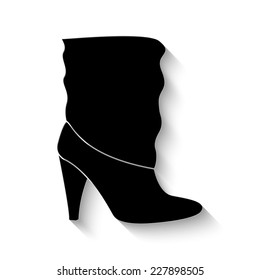 woman's boots icon - vector illustration with shadow