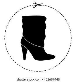 woman's boots vector icon