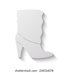 woman's boots vector icon - paper illustration