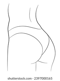 woman's butt simple line drawing