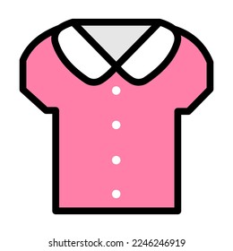 Woman's Clothes Emoji Icon Isolated Vector Illustration On White Background