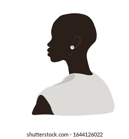 Woman's Collage Sketch Portrait. Abstract Contemporary Art Scandinavian Style. Clipart. Feminism concept. Vector illustration for interior, print, card, wallpaper, decor, tote bag, posters.
