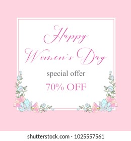 Womans Day collection sale banners.Sale Discount 8 March Happy Women's Day poster. Eighth March gift card.  Spring Holiday Sale. Futuristic, promotion design. Advertising, Marketing, greeting cards, g