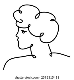 woman's day doodle portrait in vector. Element for poster sticker design logo decoration prints