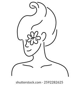 woman's day doodles in vector. Element for poster sticker design logo decoration prints