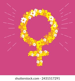 woman's day Gender Symbol shaped from flowers