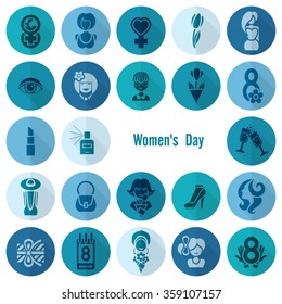 Womans Day Icon Set