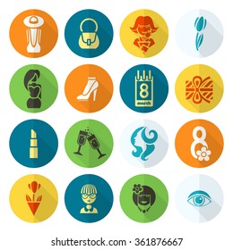 Womans Day Icon Set