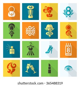 Womans Day Icon Set