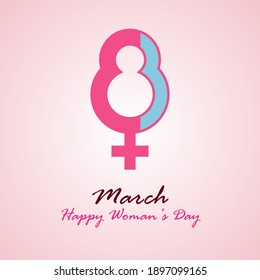 Woman's Day logo design template. 8 March illustration vector. simple style design .Happy Woman's Day 