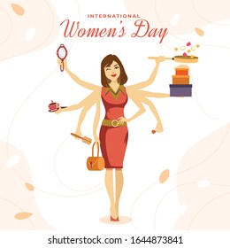 Woman's Day Multitasking Jobs Women Vector Illustration
