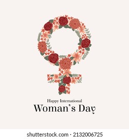 Woman's Day with woman's symbol for greeting card