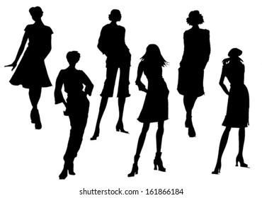 Silueta técnica de dibujo vectorial para vestidos de mujer