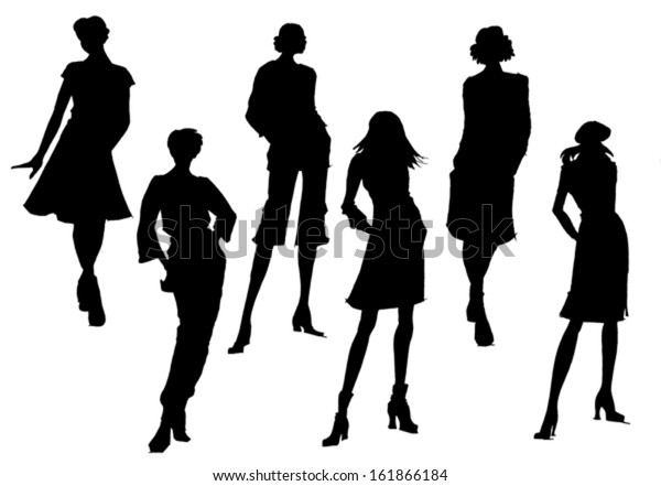 Womans Dresses Collection Technical Vector Drawing Stock Vector ...