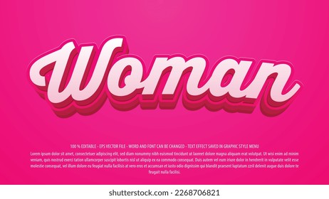 Womans editable text effect with 3d style use for logo and business brand