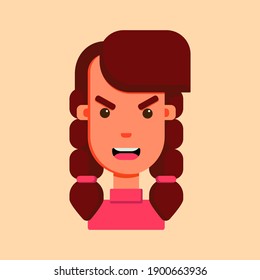 woman's emotions. Facial expression. Girl Avatar. Vector illustration of a flat design