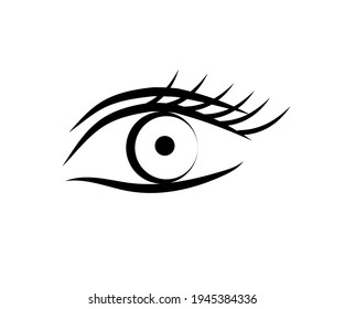 Woman's eye on a white background. Symbol. Vector illustration.