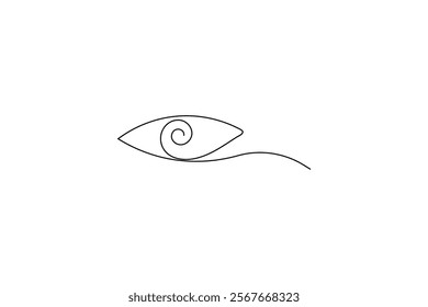 woman's eye with a single tear falling Eyes single line art visual sign Symbol of vision Eyes single line art