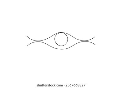 woman's eye with a single tear falling Eyes single line art visual sign Symbol of vision Eyes single line art