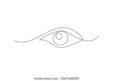 woman's eye with a single tear falling Eyes single line art visual sign Symbol of vision Eyes single line art