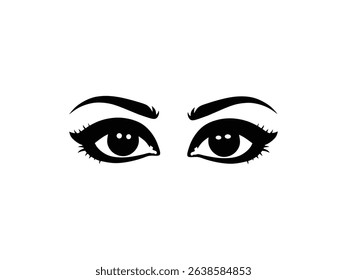 woman's eyes illustration vector isolated with white background