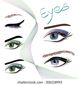 woman's eyes vector illustration