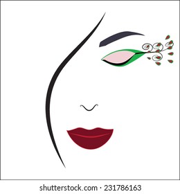 Woman's face with closed eyes 