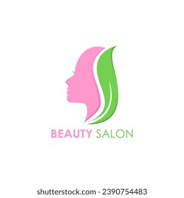 Woman's face in flower leaves. Abstract design concept for beauty salon, massage, cosmetic and spa. Vector female logo design template.