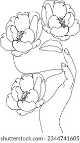 Dibujo vectorial en blanco y negro de un cuerpo femenino con traje de baño. Dibujo de una línea sobre un fondo blanco. Utilícelo para el diseño de tarjetas, afiches, pancartas, publicaciones en medios sociales, impresión de moda, salón de belleza