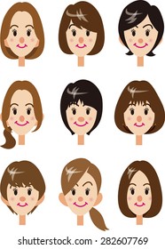 Woman's face and hairstyle Collection