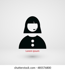 Woman's face icon, flat design best vector icon