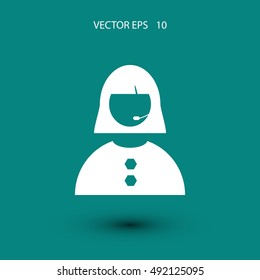 Woman's face icon, flat design best vector icon