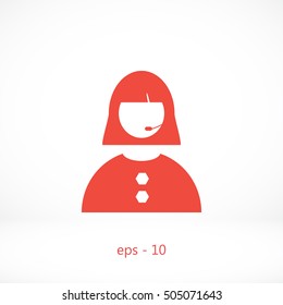 Woman's face icon, flat design best vector icon