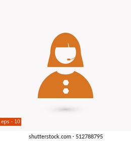 Woman's face icon, flat design best vector icon