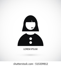 Woman's face icon, flat design best vector icon