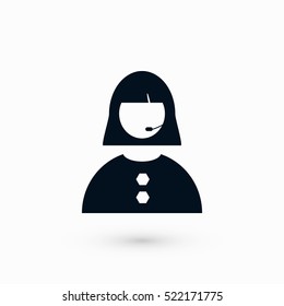 Woman's face icon, flat design best vector icon