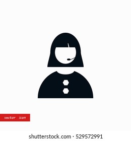 Woman's face icon, flat design best vector icon