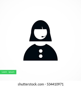 Woman's face icon, flat design best vector icon
