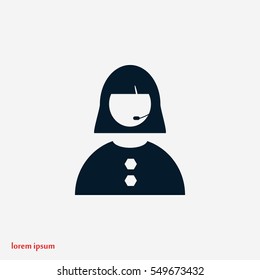Woman's face icon, flat design best vector icon