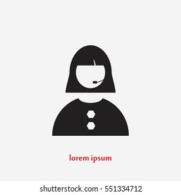 Woman's face icon, flat design best vector icon