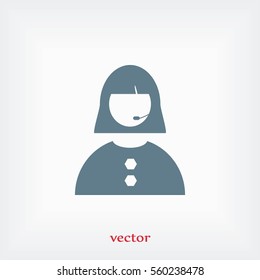 Woman's face icon, flat design best vector icon