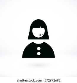 Woman's face icon, flat design best vector icon