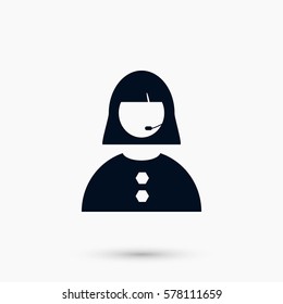 Woman's face icon, flat design best vector icon