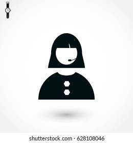 Woman's face icon, flat design best vector icon