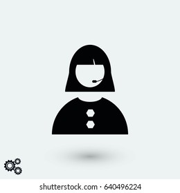 Woman's face icon, flat design best vector icon