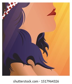 Woman's face, Illustration, Vector graphic
