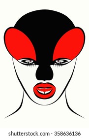 woman's face in the image of a cat