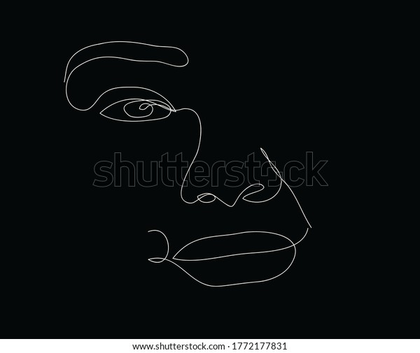 Womans Face Line Art Vector Design Stock Vector Royalty Free 1772177831 Shutterstock 9167