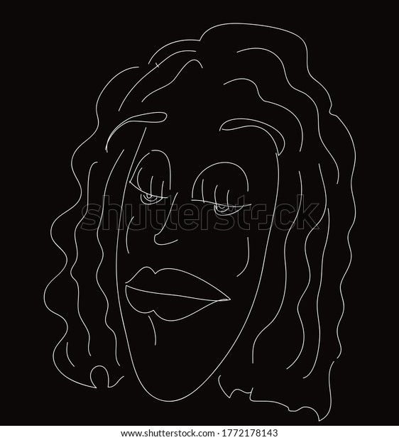 Womans Face Line Art Vector Design Stock Vector Royalty Free 1772178143 Shutterstock 5273